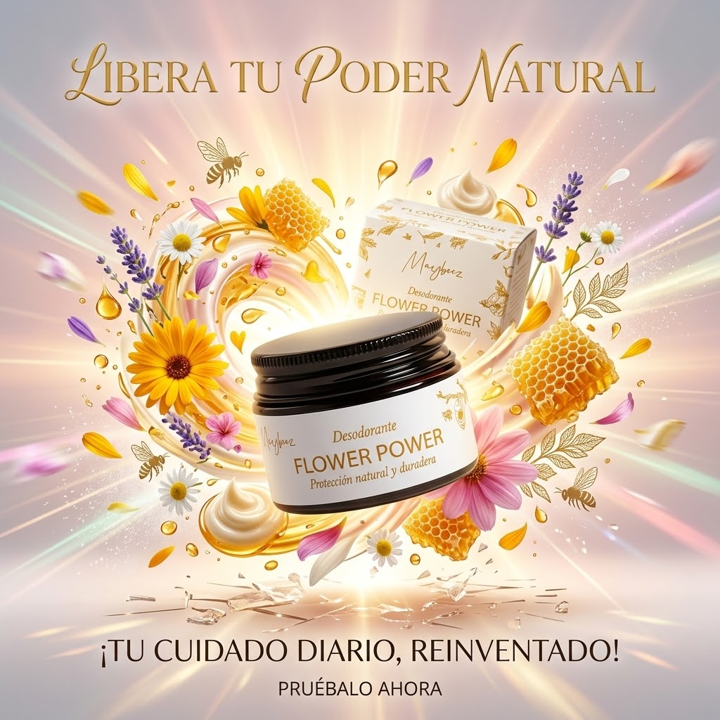Desodorante vegano Flower Power protección 24h con karité y aceites esenciales sin aluminio - NATURCASH